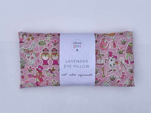 liberty of london 'gallymoggers' pink alice in wonderland lavender eye pillow