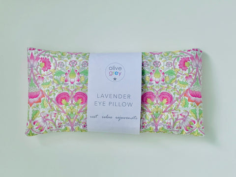 liberty of london 'lodden' pink & green lavender eye pillow